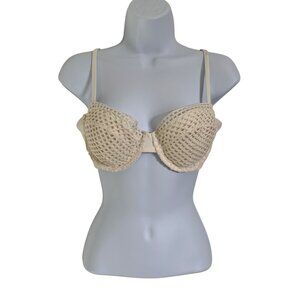 Shade & Shore Womens Crochet Lace Underwire Bra Adjustable Straps Size 36B